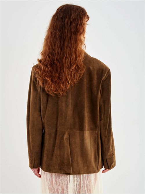 Giacca Over in Pelle VICOLO | TD0099TAUPE
